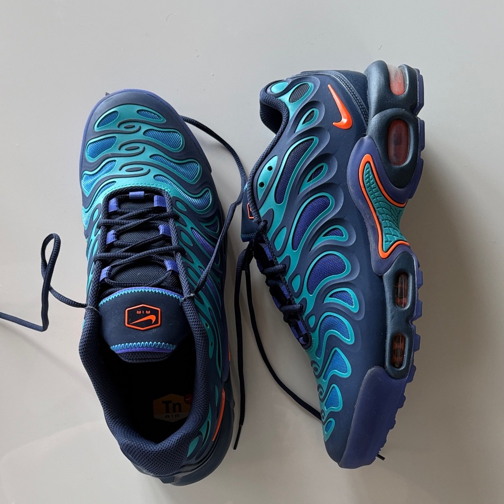 Nike Air Max Plus in Blue and Aqua with Orange Accents
